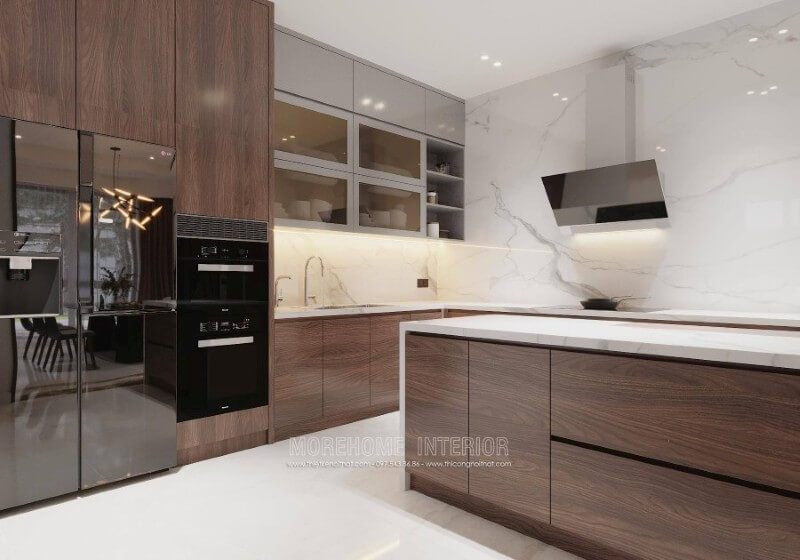 Mẫu thiết kế tủ bếp chung cư, biệt thự, nhà phố phong cách hiện đại