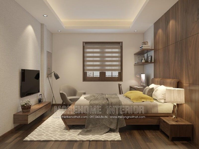 Kệ tivi gỗ óc chó hiện đại nhỏ gọn đẹp là sản phẩm phù hợp cho các không gian nội thất phòng ngủ.